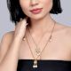 Layered Pearl Mirror Star Pendant Necklace Set for Women